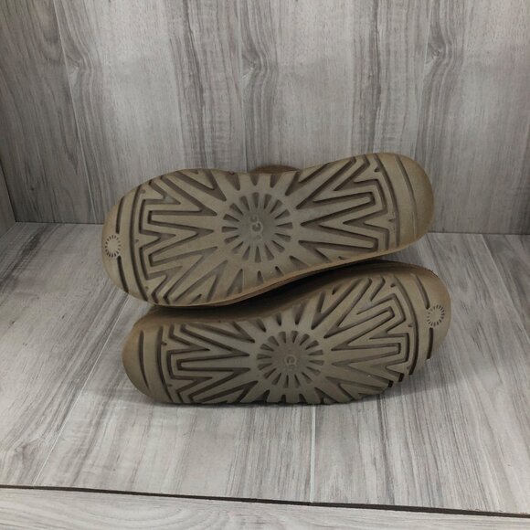 UGG Boots Womens 6 Klea Brown Suede Slip On Winter Shearling Lined - Picture 8 of 10